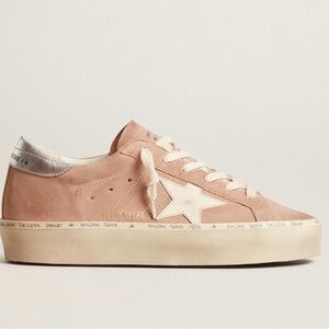 Golden Goose High Ball Pink and Silver Star Sneakers
